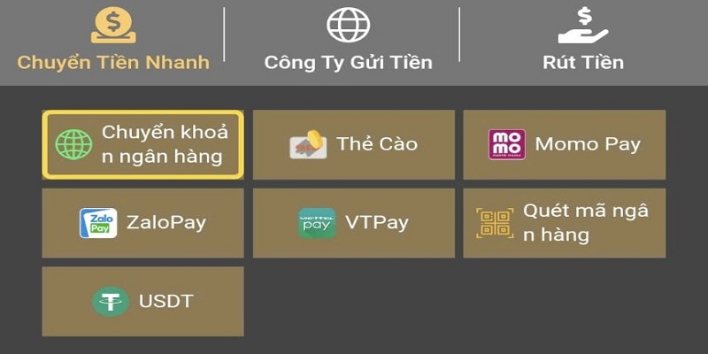 Thao tác nạp tiền AOG777